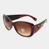 Fashnzfab Crystal Embellished Oversized Sunglasses In Multi
