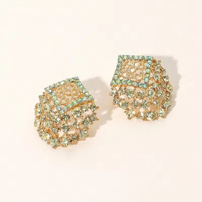 Fashnzfab Crystal Embellished Stud Earrings In Multi