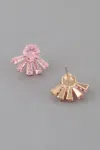 Fashnzfab Crystal Flare Stud Earrings In Multi