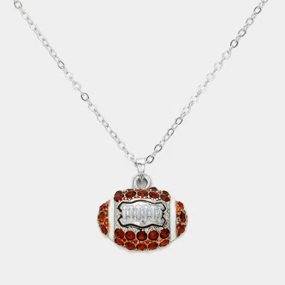 Fashnzfab Crystal Football Pendant Necklace In Multi