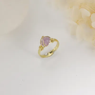 Fashnzfab Crystal Gemstone Ring (adjustable) In Green