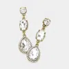 Fashnzfab Crystal Geo Drop Earrings In Gold