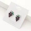 Fashnzfab Crystal Grape Cluster Stud Earrings - Amethyst In Purple