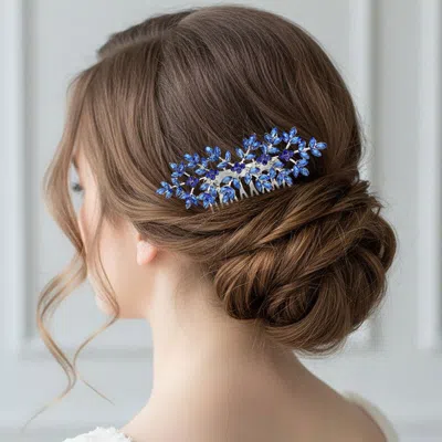 Fashnzfab Crystal Leaf Branch Hair Comb In Multi
