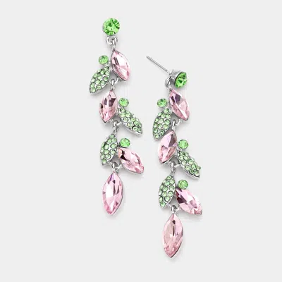 Fashnzfab Crystal Marquise Cluster Drop Evening Earrings In Multi