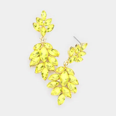 Fashnzfab Crystal Marquise Cluster Drop Evening Earrings In Brown