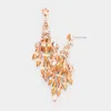 Fashnzfab Crystal Marquise Rhinestone Evening Earrings - Peach, Rose Gold In Gold