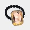 Fashnzfab Crystal Octagon Accented Stretch Hairband In Animal Print