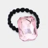 Fashnzfab Crystal Octagon Accented Stretch Hairband In Black