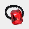 Fashnzfab Crystal Octagon Accented Stretch Hairband In Red