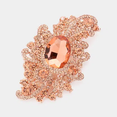 Fashnzfab Crystal Oval Accented Bouquet Pin Brooch In Multi