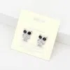 Fashnzfab Crystal Owl Stud Earrings In Multi
