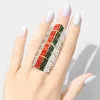 Fashnzfab Crystal Pave Armor Stretch Ring In Multi