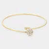 Fashnzfab Crystal Pave Ball Hook Bracelet Gold In Gold