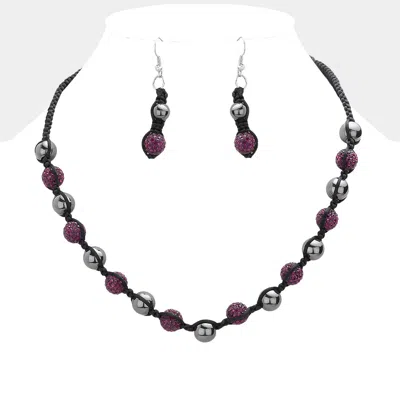 Fashnzfab Crystal Pave Ball Necklace In Orange
