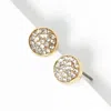 Fashnzfab Crystal Pave Disk Stud Earrings In Multi
