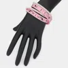 Fashnzfab Crystal Pave Faux Leather Wrap Bracelet Pink In Pink
