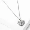 Fashnzfab Crystal Pave Heart Pendant Necklace In Metallic