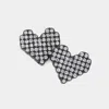 Fashnzfab Crystal Pave Heart Stud Earrings - Black, Black Diamond In Black