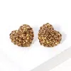 Fashnzfab Crystal Pave Heart Stud Earrings In Multi
