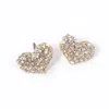 Fashnzfab Crystal Pave Heart Stud Earrings In Multi