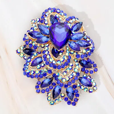 Fashnzfab Crystal Pave Leaf Cluster Pin Brooch In Pink