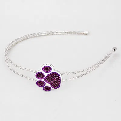 Fashnzfab Crystal Pave Paw Headband In Multi