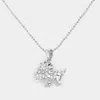 Fashnzfab Crystal Pave Rhino Pendant Necklace In Multi