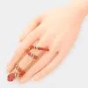 Fashnzfab Crystal Pave Snake Stretch Ring In Multi
