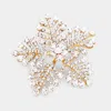 Fashnzfab Crystal Pave Snowflake Pin Brooch In Multi
