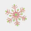 Fashnzfab Crystal Pave Snowflake Pin Brooch / Pendant In Multi
