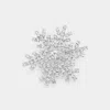 Fashnzfab Crystal Pave Snowflake Pin Brooch In Silver