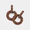 Fashnzfab Crystal Paved Circle Earrings - Dark Brown, Smoked Topaz In Multi