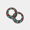 Fashnzfab Crystal Paved Circle Stud Earrings - Blue Zircon, Brown, Topaz In Brown