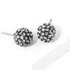 Fashnzfab Crystal Paved Disco Ball Stud Earrings - Black, Clear In Black