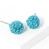 Fashnzfab Crystal Paved Disco Ball Stud Earrings In Blue