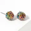 Fashnzfab Crystal Paved Disco Ball Stud Earrings In Multi