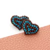 Fashnzfab Crystal Paved Heart Stud Earrings In Multi