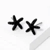 Fashnzfab Crystal Paved Starfish Stud Earrings In Black