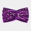 Fashnzfab Crystal Pearl Detailed Twisted Velvet Headband In Purple