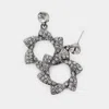 Fashnzfab Crystal Pinwheel Earrings In Black