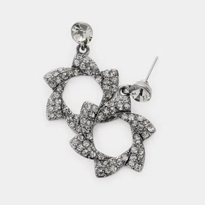 Fashnzfab Crystal Pinwheel Earrings In Black