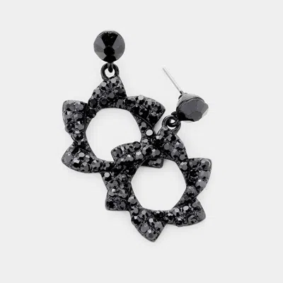 Fashnzfab Crystal Pinwheel Earrings In Black