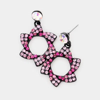 Fashnzfab Crystal Pinwheel Earrings In Black