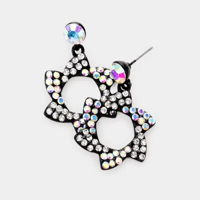 Fashnzfab Crystal Pinwheel Earrings In Multi