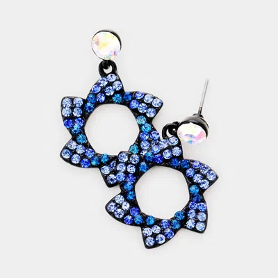 Fashnzfab Crystal Pinwheel Earrings In Multi