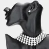 Fashnzfab Crystal Rhinestone Accented Choker Necklace In Metallic