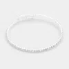 Fashnzfab Crystal Rhinestone Coil Cuff Bracelet Clear, Silver In Multi