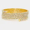 Fashnzfab Crystal Rhinestone Coil Evening Bracelet In Gold
