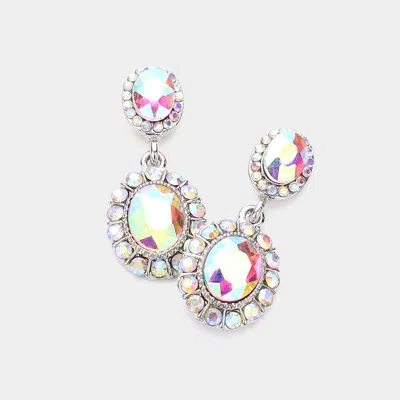 Fashnzfab Crystal Rhinestone Drop Evening Earrings In Multi